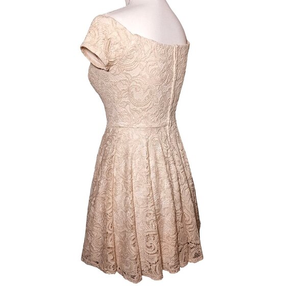 B. Smart Lace Fit & Flare Mini Dress w/ Sweetheart Neckline Molded Cups Size 7 - Picture 5 of 12